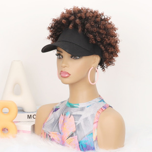 Foreign trade Africa hat wig ladies small roll headgear screw spring roll chemical fiber explosive head wig hat wholesale