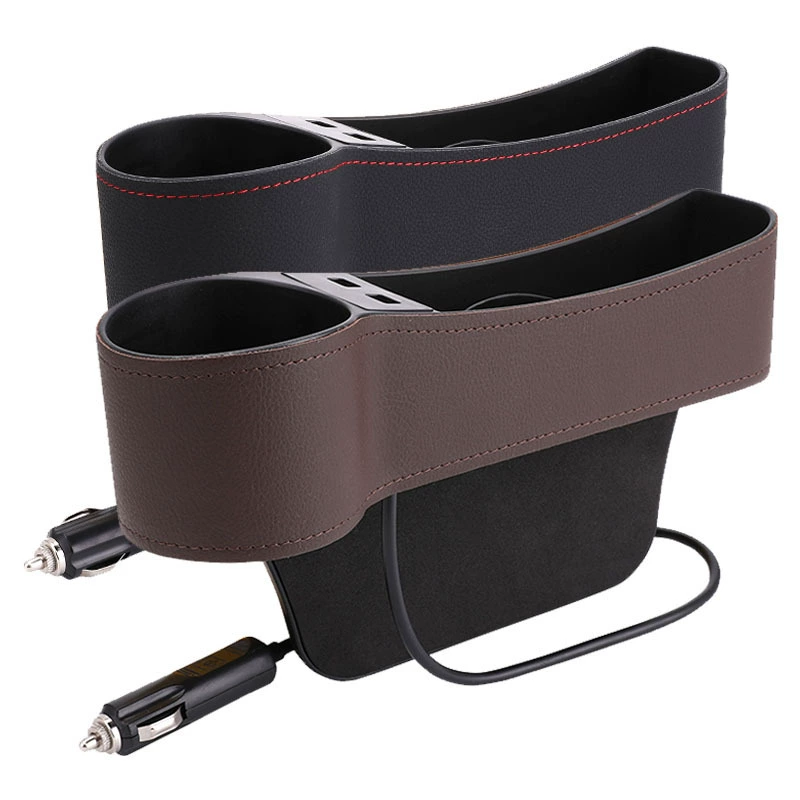 Автомобильный универсальный ящик для хранения зазоров Автомобильный многофункциональный автомобильный USB-ящик для хранения сидений подстаканник