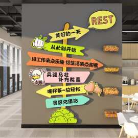 能量补给站糖果办公室茶水间布置墙贴装饰司加油员工零食企业文化