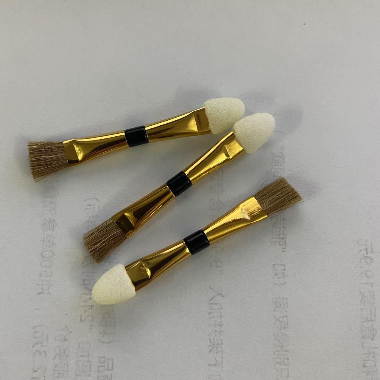 5.2cm眼影棉羊毛腮红刷双头一次性眼影棉眼影刷短杆双头短柄刷