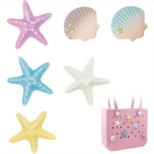 Simulated resin starfish shell beach bag accessories forBogg