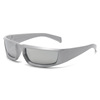 Silver brand sunglasses, European style, punk style