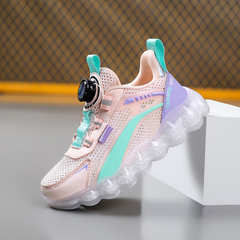 Calzado deportivo para niños Primavera nuevo estilo transpirable de una sola red zapatos para correr para niños y niñas Zapatos para niños de moda con cojín de aire de suela suave para niños