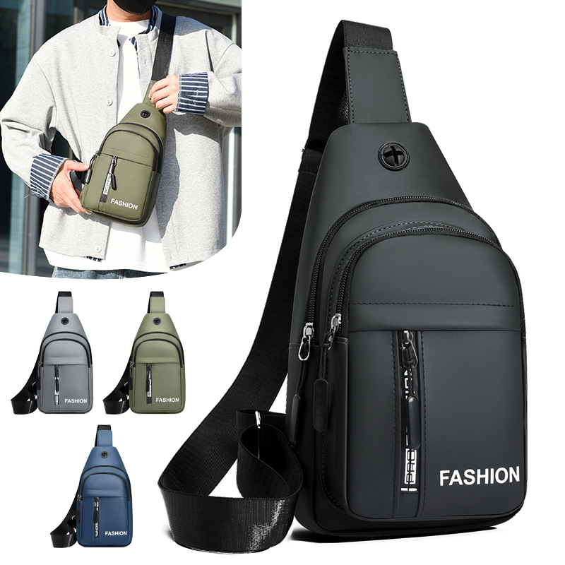 Cross-Border New Men's Chest Bag Oxford Cloth Multi-Functional Sports Outdoor Leisure Shoulder Bag Cross-Body Bag Men's Bag