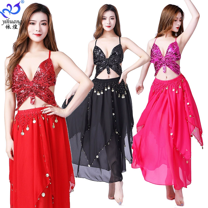 Платье для танца живота блестки Бюстгальтер костюм с бабочкой Костюм танцевальная юбка сценический фестиваль костюм платье для танцев на Хэллоуин