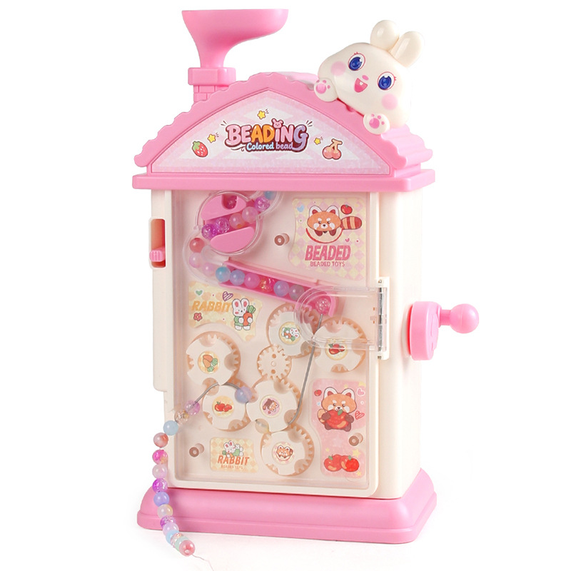 Puzzle infantil automático cuentas máquina DIY hecha a mano con cuentas collar accesorios de joyería material paquete de juguetes para niñas caja