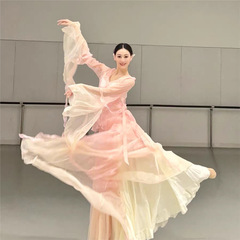 春颂飘逸仙气新款古典舞蹈演出练功服女中国舞古风纱衣渐变色套装
