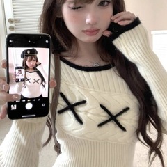 小香风麻花毛衣女秋冬感纯欲毛毛上衣修身长袖针织打底衫内搭
