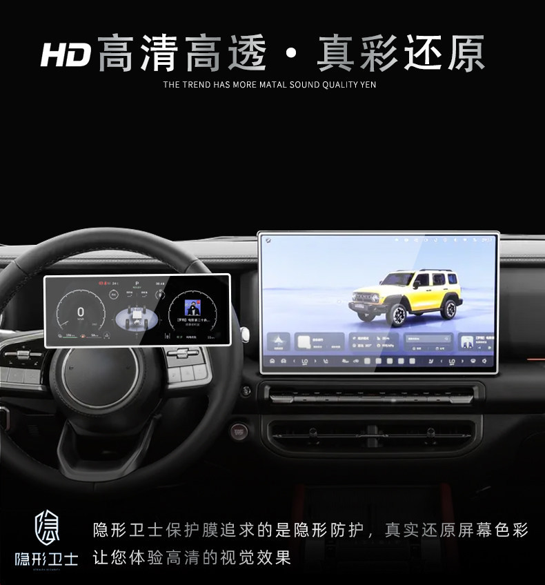 Suitable for Tank 300L model 26, central control navigation instrument interior display screen protective tempered film, car interior accessories