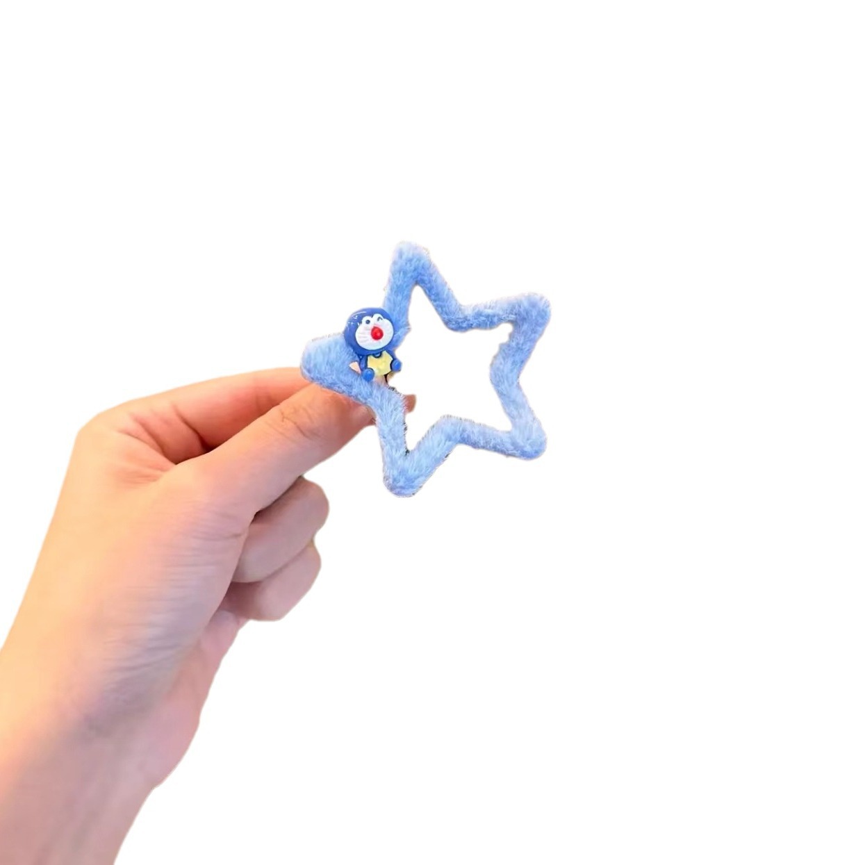 Otoño e invierno nuevos niños de dibujos animados estrella de cinco puntas de felpa horquilla Bangs clip lateral linda chica estrella horquilla rota