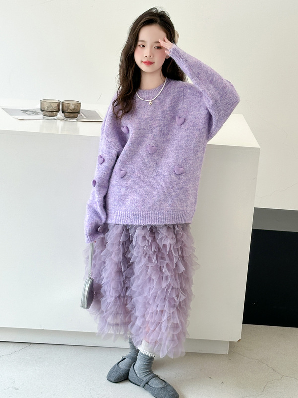 女童套装秋冬装2025新款时髦洋气中大童毛衣半身裙两件套冬季女孩|undefined