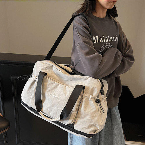 Luggage for women, lightweight travel bag for business trips, hand-held luggage for men, large capacity foldable storage bag, dry-wet separation fitness bag