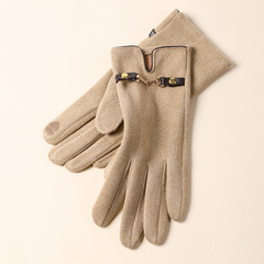 Warm insulation gloves, cute, lined, thick, cold-resistant, touch screen, outdoor cycling, driving, ladies' fleece winter gloves