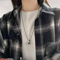 Wang Yibo такое же титановое стальное кольцо ожерелье женское чистое красное Инс Лето Хип-хоп личность пара Свитер Цепочка