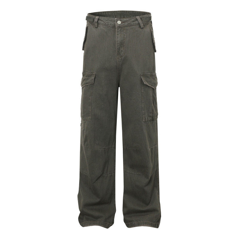 American Retro High Street Trendy Washed Vintage Casual Cargo Pants Unisex 2025 New Autumn Straight Long Pants
