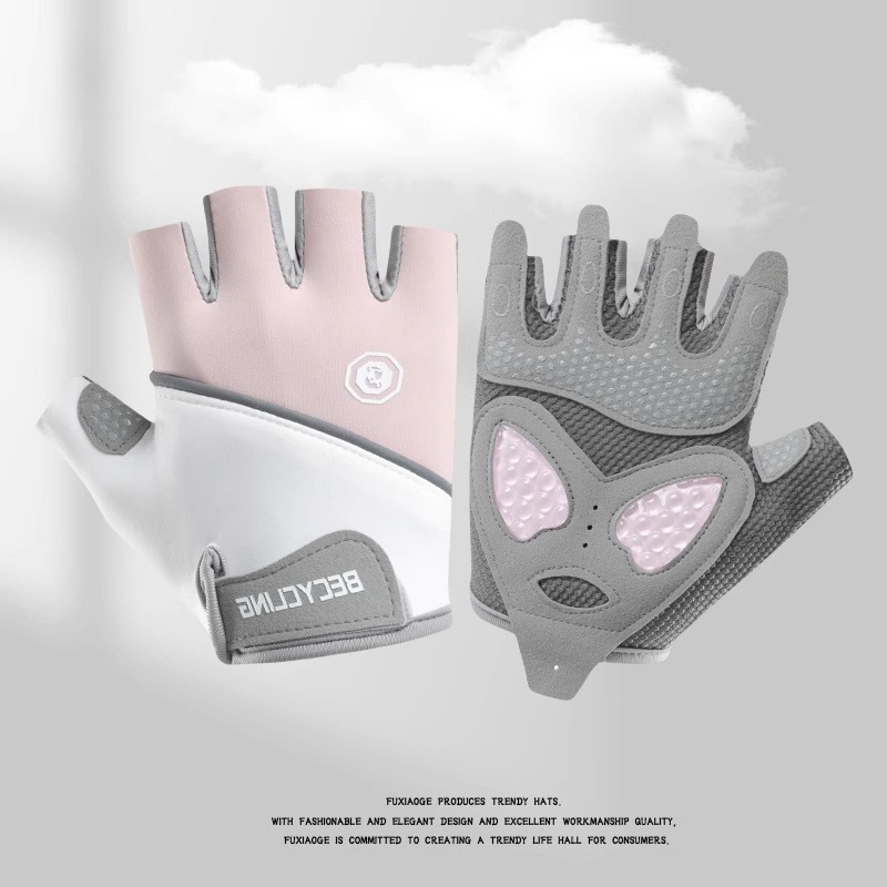 Nuevos guantes de fitness para mujer, guantes deportivos de medio dedo, silicona líquida, antideslizante, guantes de ciclismo resistentes al desgaste al por mayor