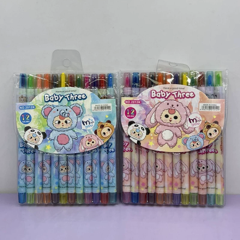 Восковые мелки Sanrio 12 цветов длинные и короткие в наборе