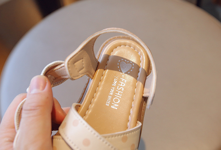 Sandali da principessa per bambina 2024 nuovi Dot Bow, scarpe estive traspiranti e alla moda_voghion.com
