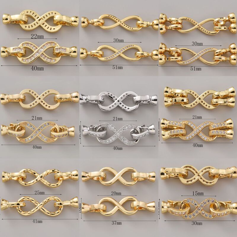 Pearl Necklace Single and Double Row 8 Eight-character Buckle Set Manual Coil Buckle Connection Buckle Female Buckle Woolen Chain DIY Accessories