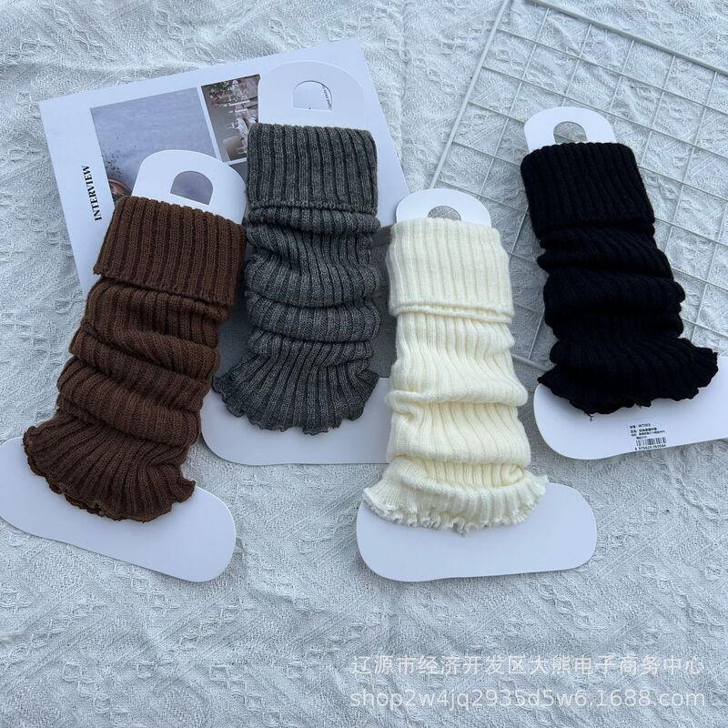Socks autumn and winter warm hot girls thick pile leg cover double needle two wear jk wind ladies calf socks sleeve wholesale