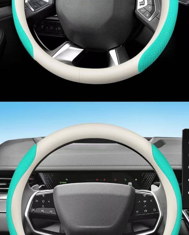 Car Steering Wheel Cover for Men and Women, Universal for All Seasons, New Breathable, Non-Slip, Sweat-Absorbent Round D-Shaped High-End Ultra-Thin Handle Cover