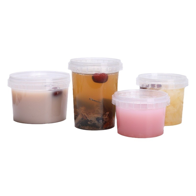 Disposable Anti-Theft Box with Transparent Lock, Soup Cup, Grass Jelly Takeaway Box, Sealed Soup Bowl, Takeout Soup Box, Pp Packaging Cup
