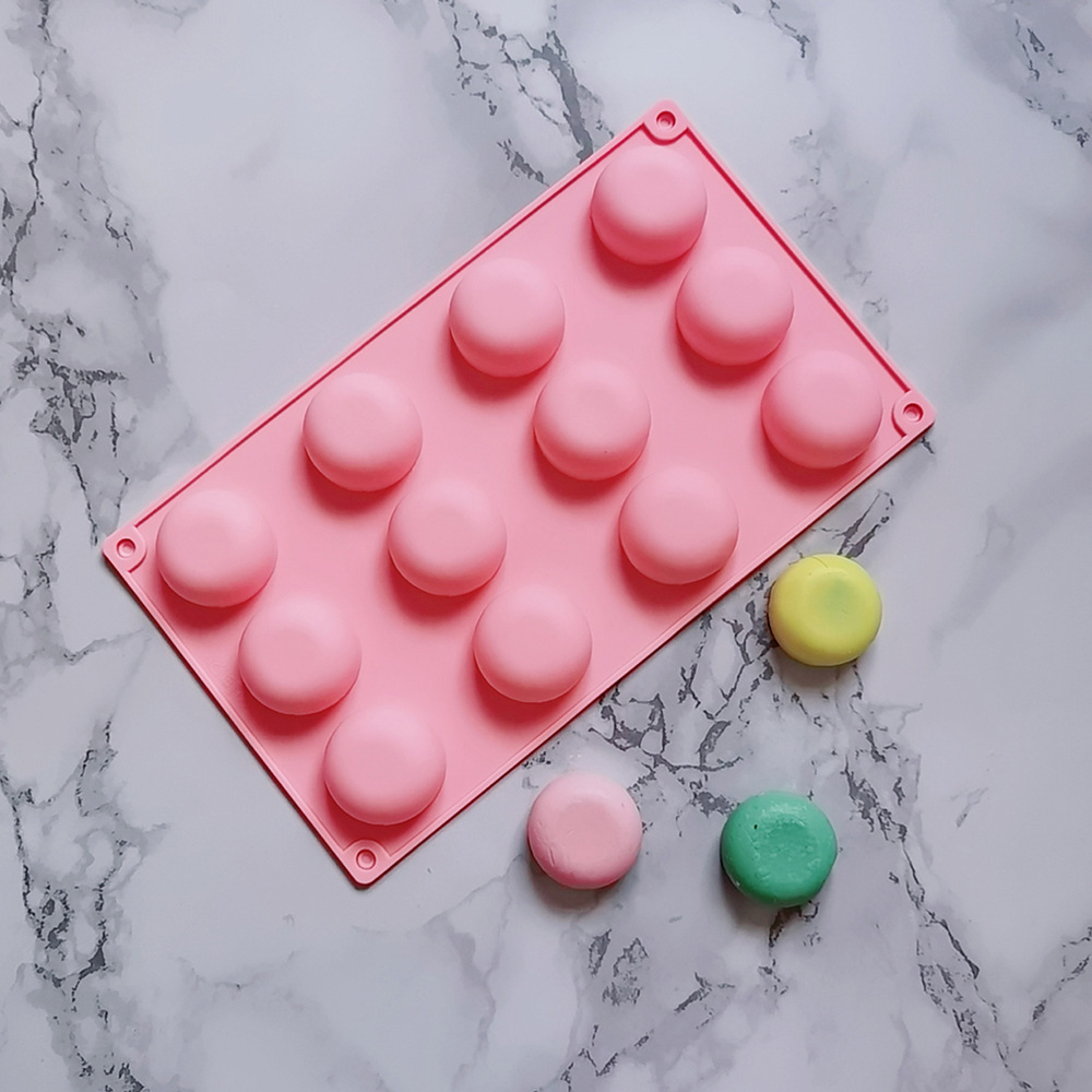 Silicone 12 con base plana semicircular 131 chocolate molde de silicona postre decoración de pastel cocina para hornear