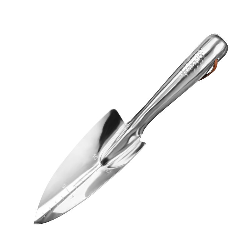 Fabricante mayorista de acero inoxidable pequeña pala de jardinería herramientas de jardinería plantación de flores al aire libre excavación pala de flores