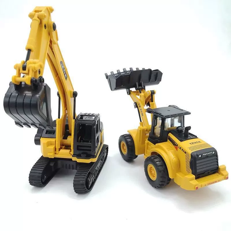 Toy car, shatterproof inertia excavator for boys