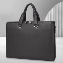 男士竖款手提皮包头层牛皮筆記型電腦包商务上班通勤真皮公文包