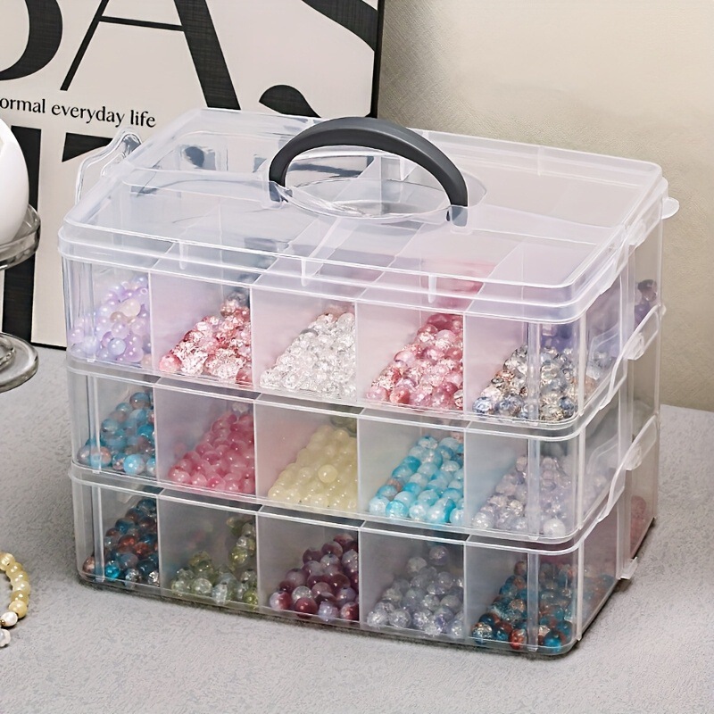 Transparent Beaded Bracelet Storage Box, Multifunctional Portable Jewelry Packaging, Storage and Display Box for Cross-Border Use