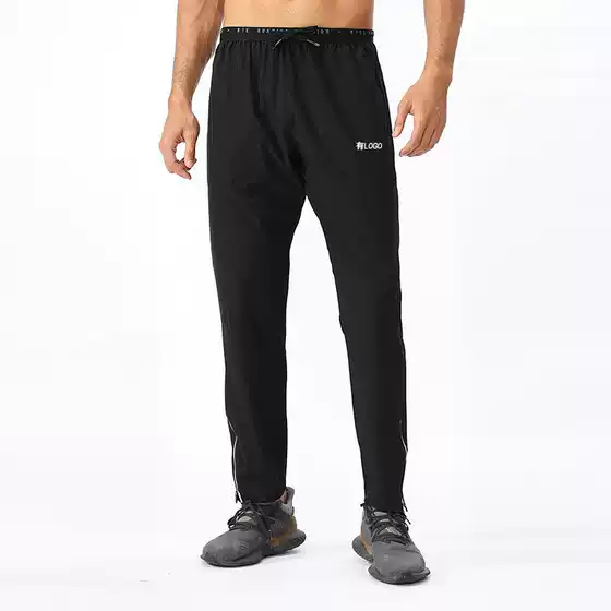 Brand Bulk in stock Ice Silk Quick-drying Pants Men's Summer Thin Trousers Breathable Leg Stretch Casual Ankle-length Pants