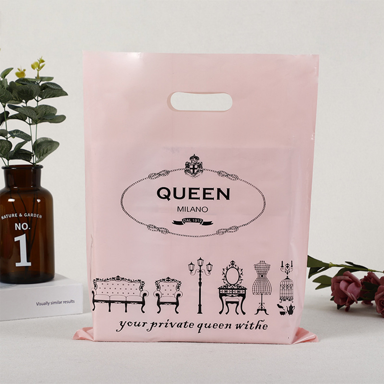 Wholesale Punched Four Finger Bag Thickened Plastic Pink Girls Underwear Garment Bag Gift Packaging Punched Four Finger Bag