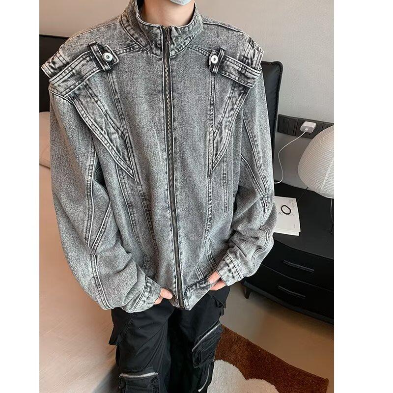 2024 Spring Autumn Cool Men Ins High Street Brand Harajuku Style Korean Version Trendy Loose Jacket_mkmklike.com