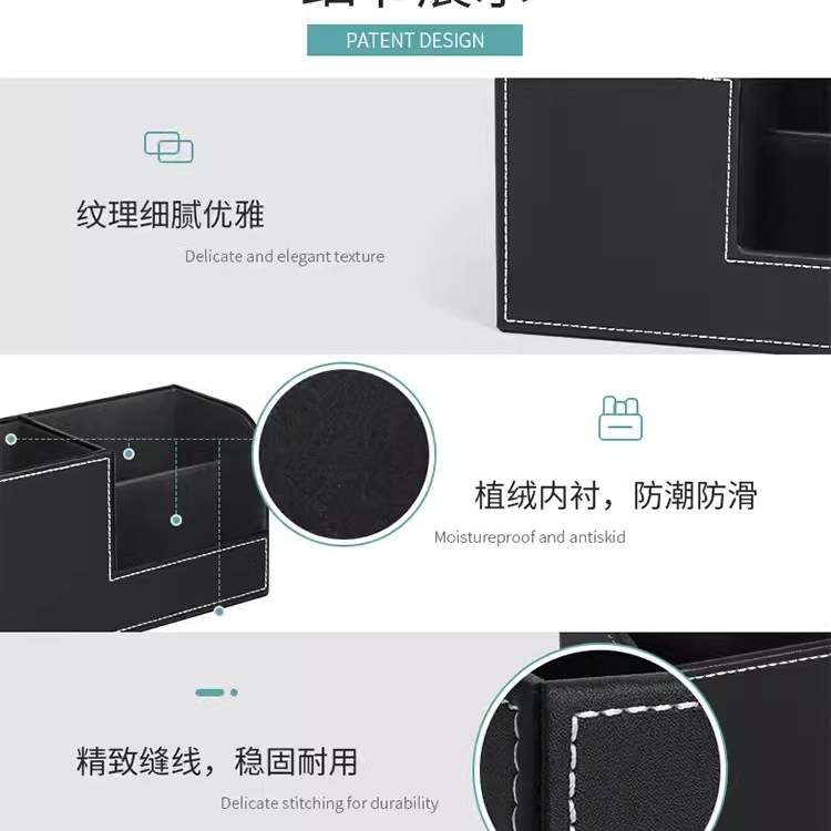 Caja de almacenamiento multifuncional de escritorio de oficina caja de almacenamiento decoración logotipo de impresión de lápiz