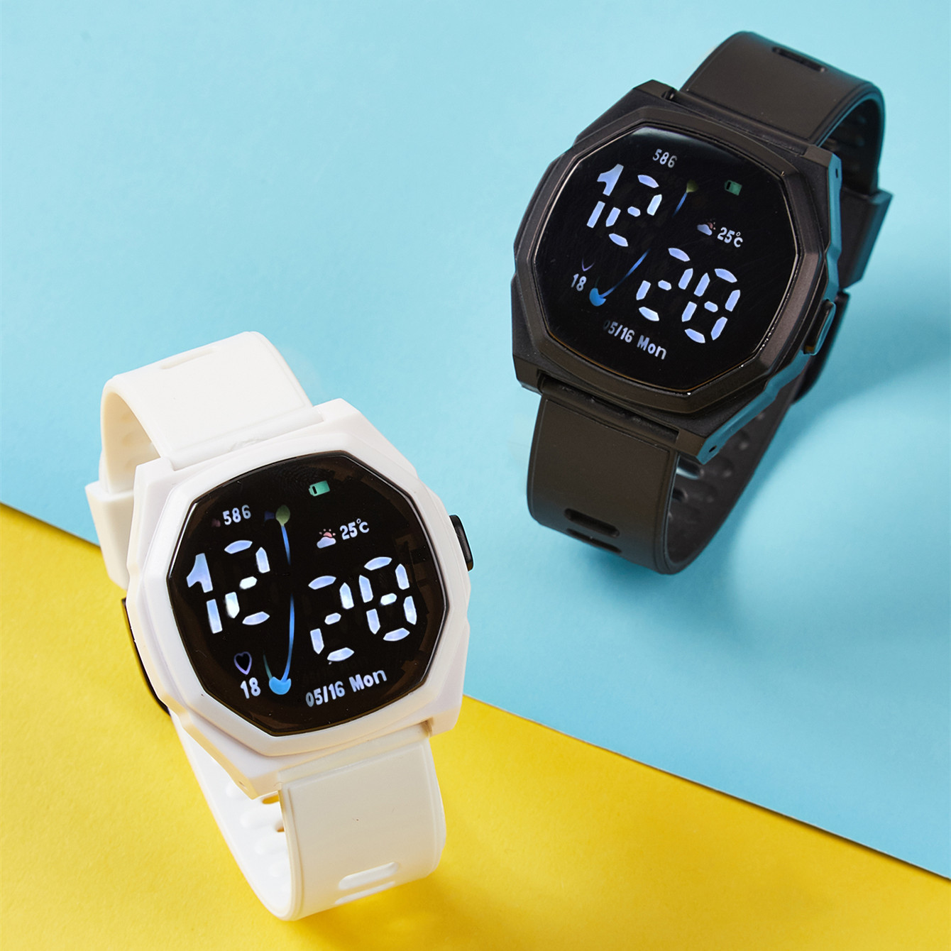 2023 nuevo en stock reloj electrónico impermeable LED luminoso reloj deportivo comercio exterior estudiante reloj electrónico al por mayor