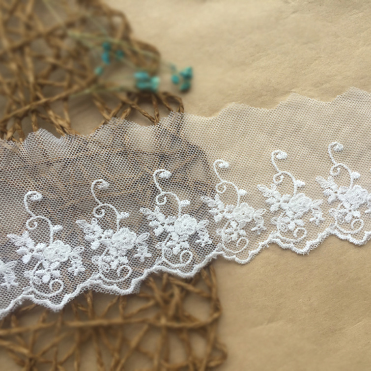 碎花蕾丝网花刺绣棉线花边童装女装日版服装辅料碎花 宽5.5厘米