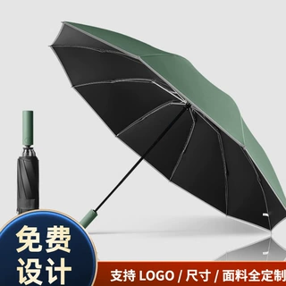 超大反向自动折叠伞配色包边反光条反向伞雨伞定制印logo广告伞