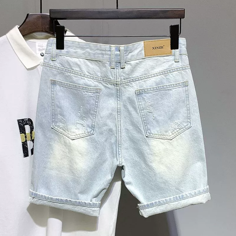 Синяя джинсовая юбка, мужские шорты, модные брюки, 2025 год, Slim fit, корейский стиль