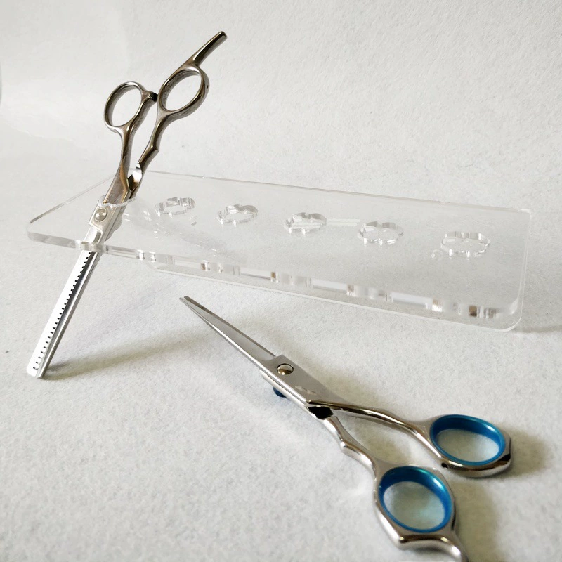 Scissors, cosmetic table brush, for beauty salons