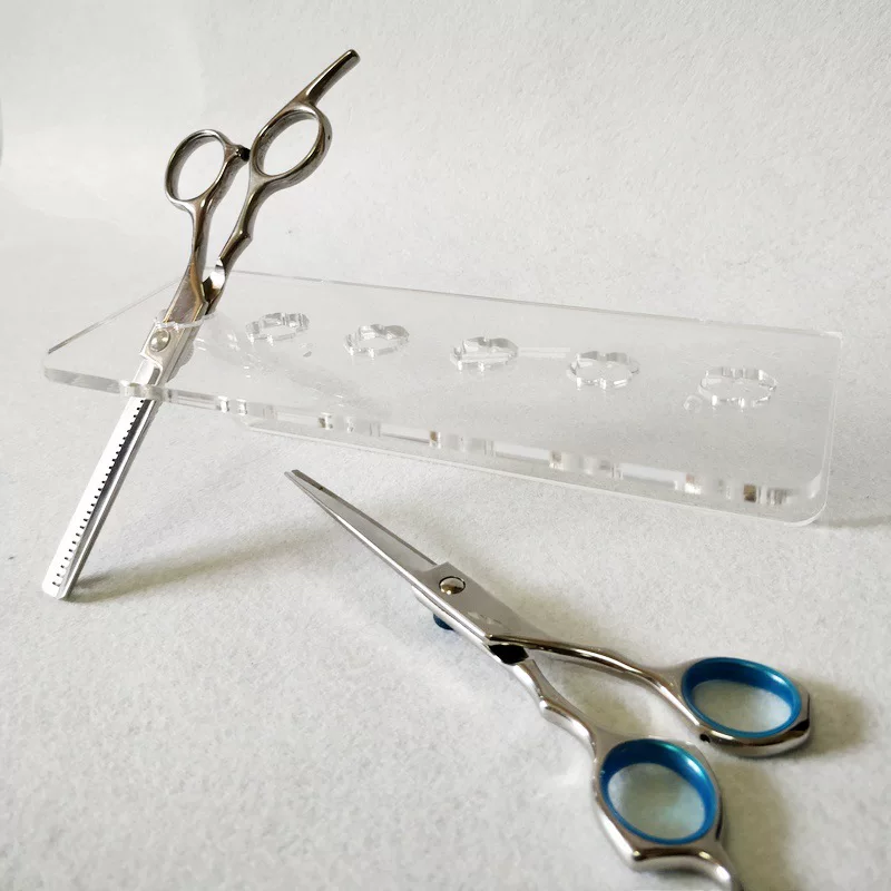 Scissors, cosmetic table brush, for beauty salons