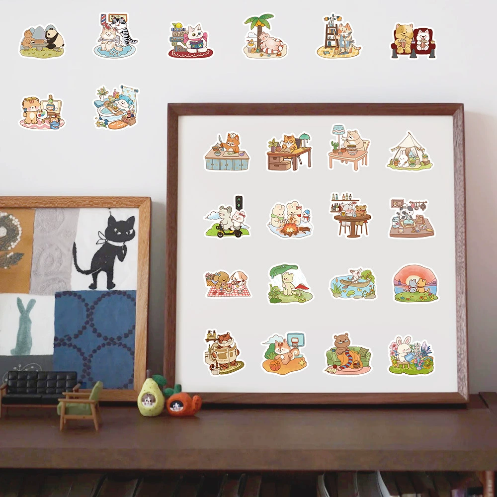 Настоящая cartoon наклейка, маленький крольчик, наклейки, телефон, панда, handmade