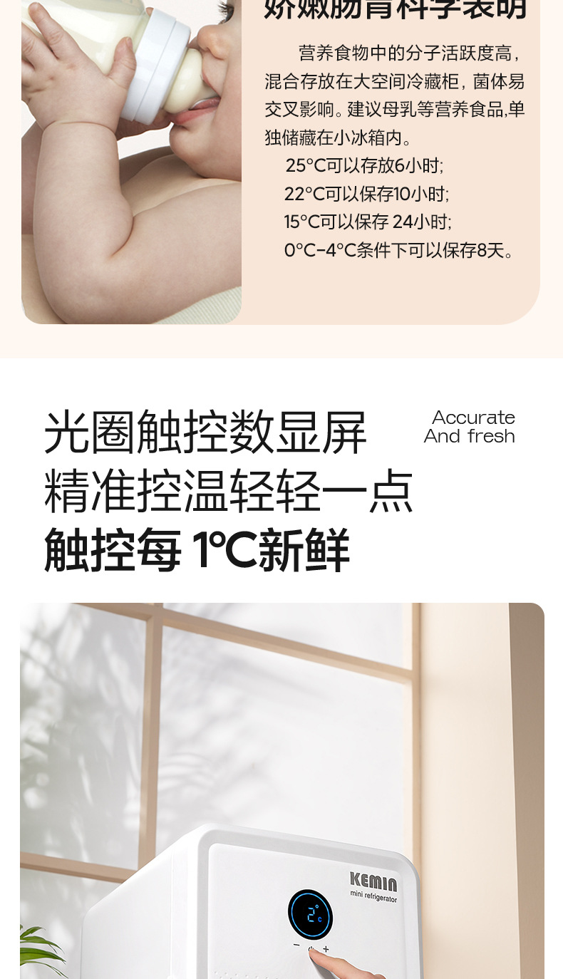 Kemin K10A Cnc Car-Mounted Refrigerator for Both Car and Home Use, Mini Small-Sized for Home and Dormitory, 10L