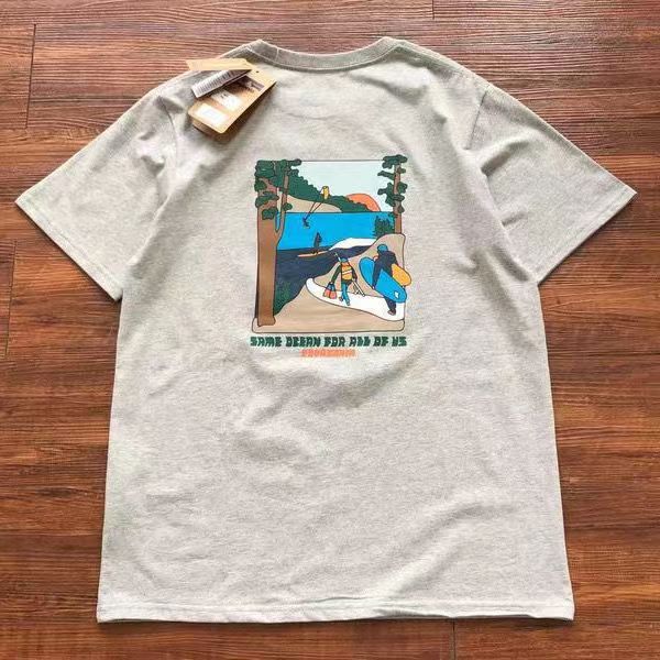 外国貿易夏の山峰プリントカジュアルゆるい丸首半袖tシャツ男女カップル服|undefined