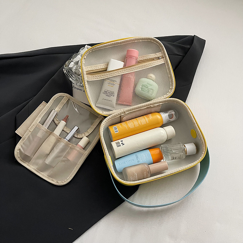 Bolsa de cosméticos portátil de dopamina 2024 nueva moda coreana nicho maleta de viaje de negocios caja de almacenamiento de silicona portátil