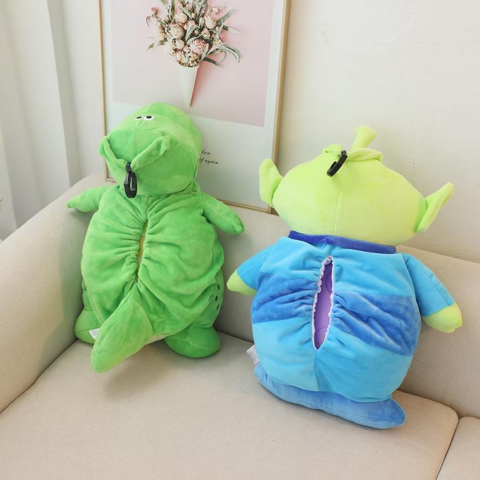 Cute Cartoon Buzz Lightyear Tissue Holder Car-Mounted Hanging Tissue Cover Car Interior Decoration Plush Tissue Dispenser