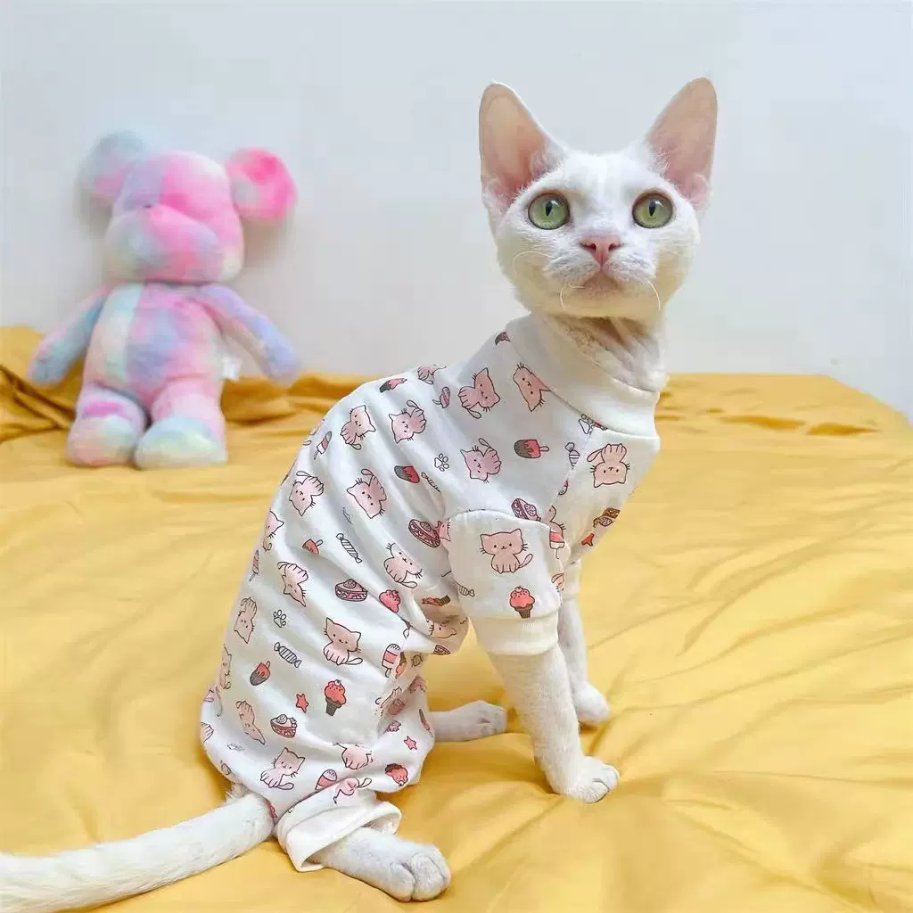 猫咪衣服ins风无袖背心德文无毛猫同款空调房防掉毛受凉宠物衣服