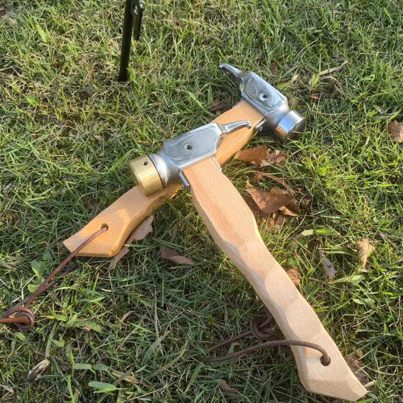 Cobre martillo mango de haya cobre martillo acampar al aire libre martillo de acero inoxidable carpa dosel clavo martillo Extractor de uñas camping