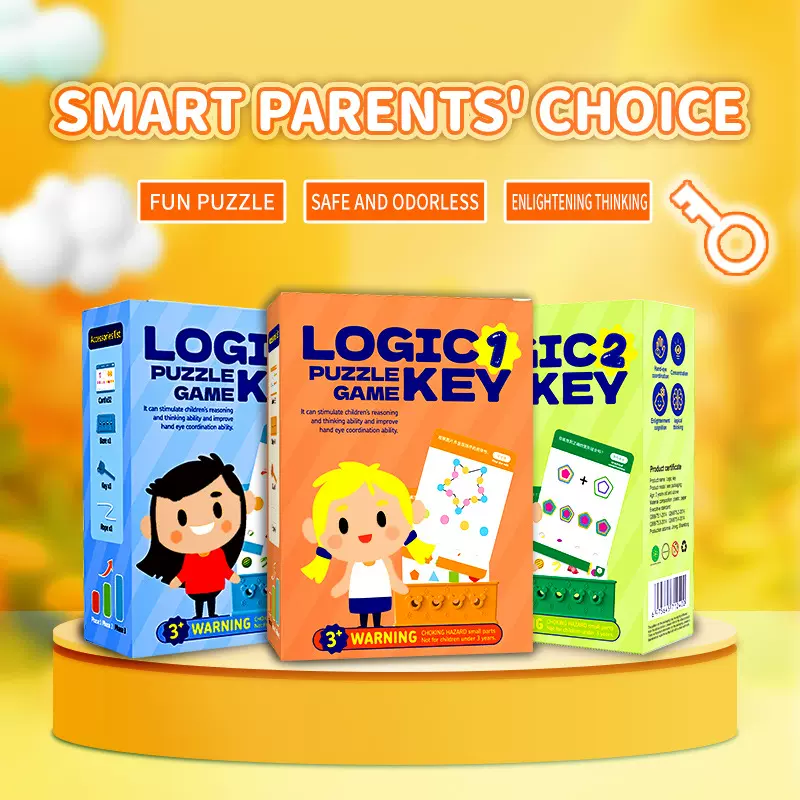 跨境亚马逊temu逻辑钥匙英文儿童益智玩具Logic Key puzzle game