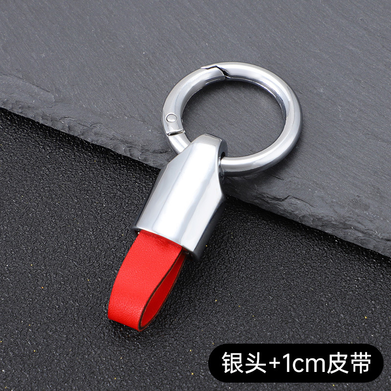 Productos transfronterizos llavero de coche de metal para hombres llavero personalizado de alta gama diseño de cuero ancho y estrecho adecuado para todos los modelos